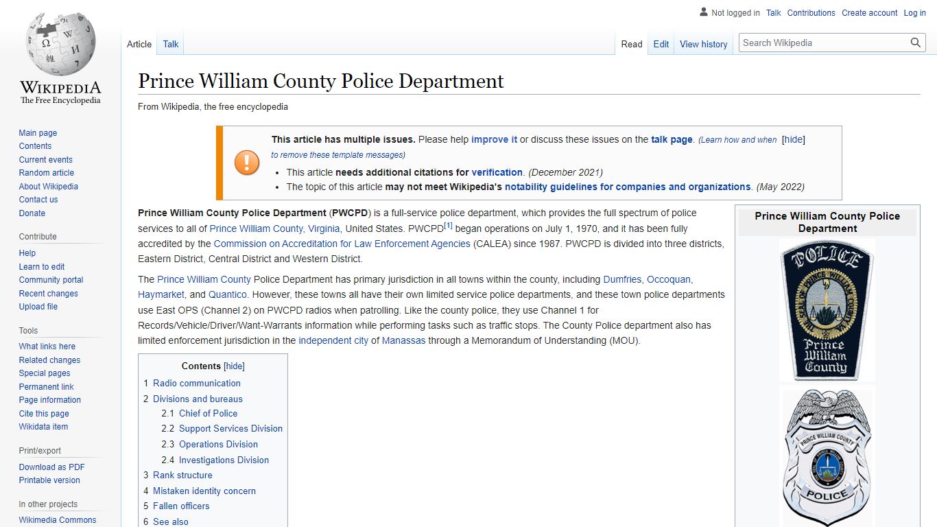 Prince William County Police Department - Wikipedia